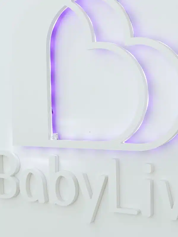 Detalle del diseño interior del centro Babylive